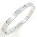 カルティエ Cartier ブレスレット ラブ クラシックモデル MM B6070116 新型 4ポイント ダイヤモンド 0.42ct K18WG / #16 【箱・保付き】 【中古】(4)