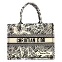 【ゴールデンセール★対象品2%OFF&ポイント2倍】 ディオール Dior トートバッグ ブックトート ミディアム M1296ZOMP ホワイト ブラック プラ...