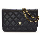 【終了間近★最大3万円OFFサマーセール】 シャネル CHANEL ショルダーバッグ クラシック チェーンウォレット AP0250 ブラック ラムスキン (羊革...