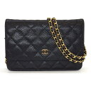 【ゴールデンセール★P2倍&対象品2%OFFクーポン】 シャネル CHANEL ショルダーバッグ クラシック チェーンウォレット A33814 ブラック グレイ...