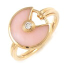 【ゴールデンセール★対象品2%OFF&ポイント2倍】 カルティエ Cartier リング アミュレット ラウンド サークル ピンク オパール 1ポイント ダイヤモンド K18PG 10号 / #50 【中古】