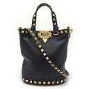 【最大3万円OFFクーポン★サマーセール】 ヴァレンティノ VALENTINO ハンドバッグ ショルダーバッグ ロックスタッズ 5W2P0W31VSH_0NO ブラック グレインカーフスキン 【中古】