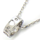 グッチ GUCCI ネックレス アイコン アモール GG ロゴ ハート ダイヤモンド K18WG 【中古】