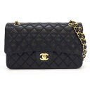 【30日限定★ポイント3倍】 シャネル CHANEL ショルダーバッグ ハンドバッグ 11.12 クラシック マトラッセ25 A01112 ブラック ラムスキン...