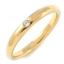 ティファニー Tiffany & Co. リング スタッキング バンド 60016734 クラシック 1ポイント ダイヤモンド 0.02ct K18PG 18.5号 【中古】