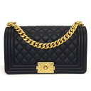 【ゴールデンセール★対象品2%OFF&5日限定P3倍】 シャネル CHANEL ショルダーバッグ ボーイシャネル A67086 ブラック グレインド カーフスキ...
