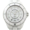 【最大3万円OFFクーポン★サマーセール】 シャネル CHANEL 腕時計 J12 H5703 12ポイント ダイヤインデックス ホワイト文字盤 回転ベゼル S...