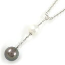 【最大3万円OFF★サマーセール&10日限定P3倍】 ミキモト MIKIMOTO ネックレス スウィング ドロップ Yシェイプ パール 7.5/9.0mm珠 K18WG 【中古】