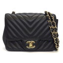 【最大3万円OFFクーポン★サマーセール】 シャネル CHANEL ショルダーバッグ マトラッセ ミニ クラシック シェブロン 2018年 A35200 ブラッ...