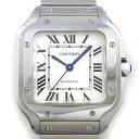 【最大3万円OFFクーポン★サマーセール】 カルティエ Cartier 腕時計 サントス MM WSSA0029 スクエア シルバー オパライン文字盤 ローマン...