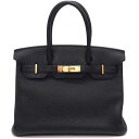 【最大3万円OFFクーポン★サマーセール】 エルメス HERMES ハンドバッグ バーキン 30 D刻印 2019年 ブラック トゴ ピンクゴールド金具 【中古...