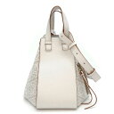 【6周年感謝★3%OFF&15日限定P3倍】 ロエベ LOEWE ハンドバッグ ショルダーバッグ ハンモック スモール A538S35X29 エクリュ ソフトホワイト アナグラム ジャガード キャンバス カーフスキン ゴールド金具 【中古】(4)