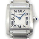 【最大3万円OFFクーポン★サマーセール】 カルティエ Cartier 腕時計 タンク フランンセーズ SM W51008Q3 スクエア マット ホワイト文字盤...