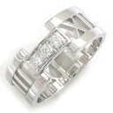 【最大3万円OFF★サマーセール&10日限定P3倍】 ティファニー Tiffany & Co. リング アトラス オープン 3ポイント ダイヤモンド K18WG 16.5号 【中古】