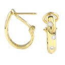 【最大3万円OFF★サマーセール&10日限定P3倍】 ティファニー Tiffany & Co. ピアス ドッツ ドロップ フープ 8ポイント ダイヤモンド K18YG PT950 【中古】