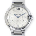 【最大3万円OFFクーポン★サマーセール】 カルティエ Cartier 腕時計 バロンブルー WE902075 11ポイント ダイヤインデックス ギョーシェ シ...