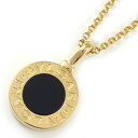 【最大3万円OFFクーポン★サマーセール】 ブルガリ BVLGARI ネックレス ブルガリ・ブルガリ ロゴ サークル ラウンド オニキス K18YG 【中古】