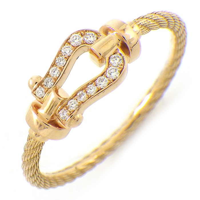 【25日限定★ポイント3倍】 フレッド FRED リング フォース10 スモールモデル 4B0967 ツイスト パヴェ 14ポイント ダイヤモンド 計0.04ct K18PG 13号 / #53 【箱・保付き】 【中古】のサムネイル