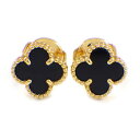 【最大3万円OFF★サマーセール&10日限定P3倍】 ヴァンクリーフ&アーペル Van Cleef & Arpels ピアス スウィート アルハンブラ VCARA44900 オニキス K18YG 【中古】