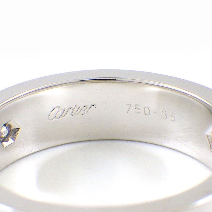 カルティエ Cartier リング ラブ クラシックモデル B4032555 3ポイント ダイヤモンド 計0.22ct K18WG 15号 / #55 【中古】