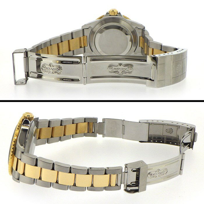 ロレックス Rolex 腕時計 サブマリーナー デイト 16613 U番 1997年製 夜光インデックス 夜光針 回転ベゼル サンレイ ブルー文字盤 K18YG SS 自動巻き 【中古】