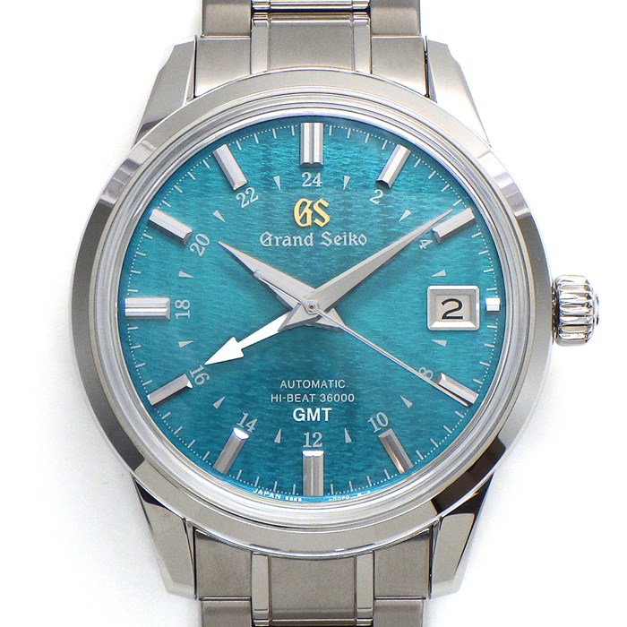 【最大3万円OFFクーポン配布中】 グランドセイコー Grand Seiko 腕時計 エレガンスコレクション SBGJ289/9S86-01A0 和光限定モデル 世界限定70本 デイト GMT 梅雨模様 ブルーグリーン文字盤 SS 自動巻き 【箱・保付き】 【中古】