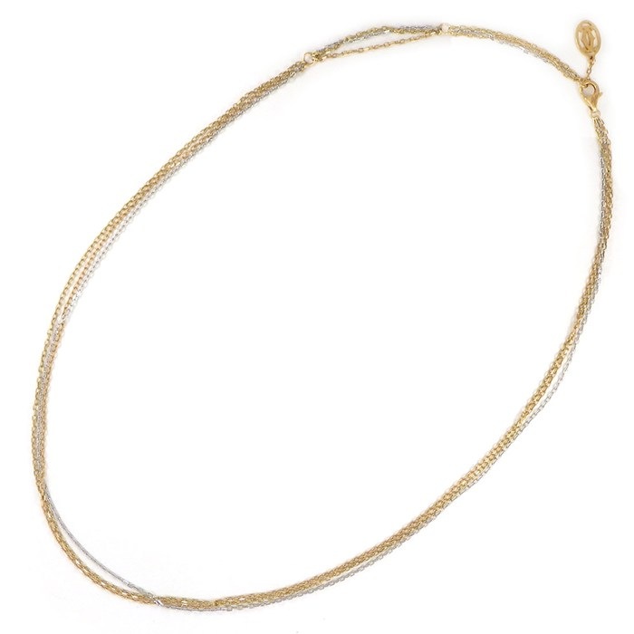 【30日限定★ポイント3倍】 カルティエ Cartier ネックレス トリニティ チェーン スリーカラー K18PG K18WG K18YG 【中古】