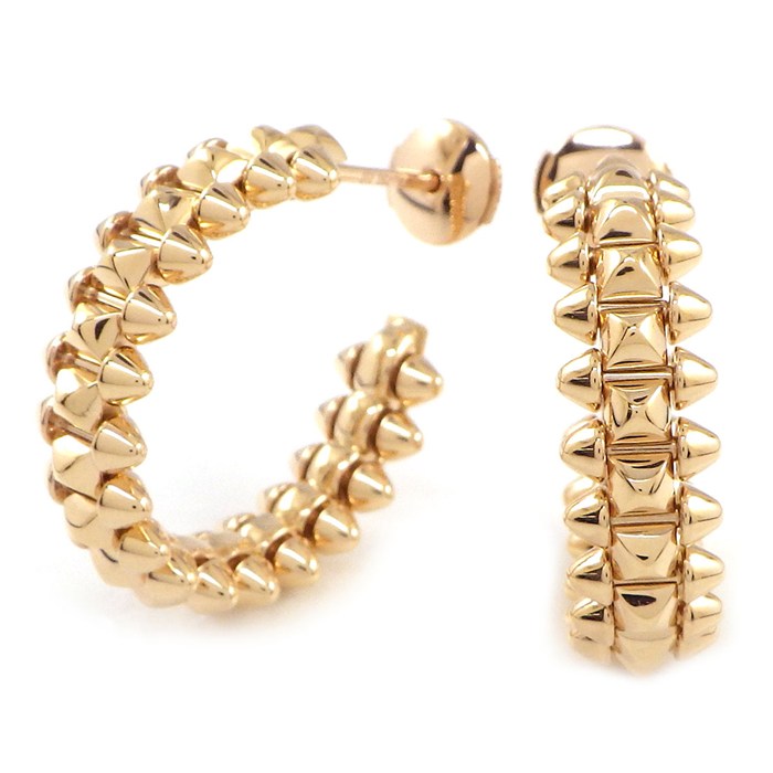 【20日限定★ポイント3倍】 カルティエ Cartier ピアス クラッシュ SM B8301415 フープ スタッズ K18PG 【箱・保付き】 【中古】のサムネイル