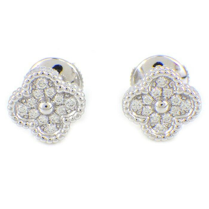 【最大1万円OFFクーポン★オータムセール】 ヴァンクリーフ＆アーペル Van Cleef & Arpels ピアス スウィートアルハンブラ VCARO85500 24ポイント ダイヤモンド 計0.16ct K18WG 【中古】のサムネイル