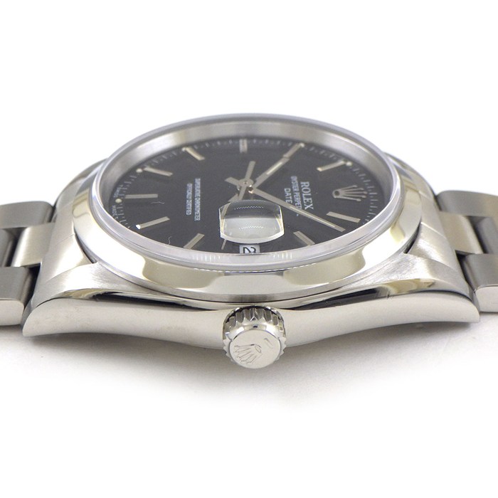 ロレックス Rolex 腕時計 オイスターパーペチュアル 15200 ブラック文字盤 T番 1996年 デイト SS 自動巻き 【OH済み】 【箱・保付き】 【中古】