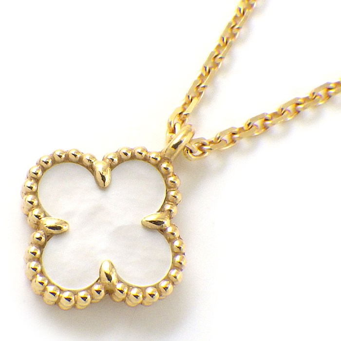 【最大1万円OFFクーポン★オータムセール】 ヴァンクリーフ＆アーペル Van Cleef & Arpels ネックレス スウィートアルハンブラ VCARF69100 ホワイト シェル K18YG 【箱・保付き】 【中古】のサムネイル