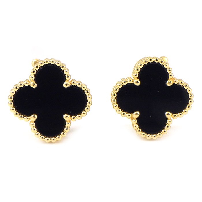 【最大1万円OFFクーポン★オータムセール】 ヴァンクリーフ＆アーペル Van Cleef & Arpels ピアス ヴィンテージアルハンブラ VCARA44200 オニキス K18YG 【中古】のサムネイル