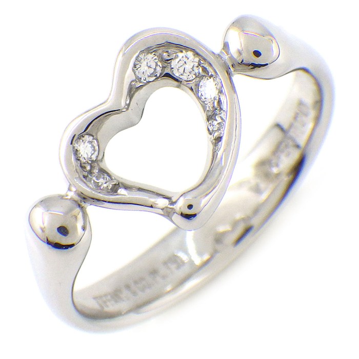 【最大10888円OFF初売りクーポン】 ティファニー Tiffany & Co. リング オープンハート ダイヤモンド PT950 10.5号 【中古】