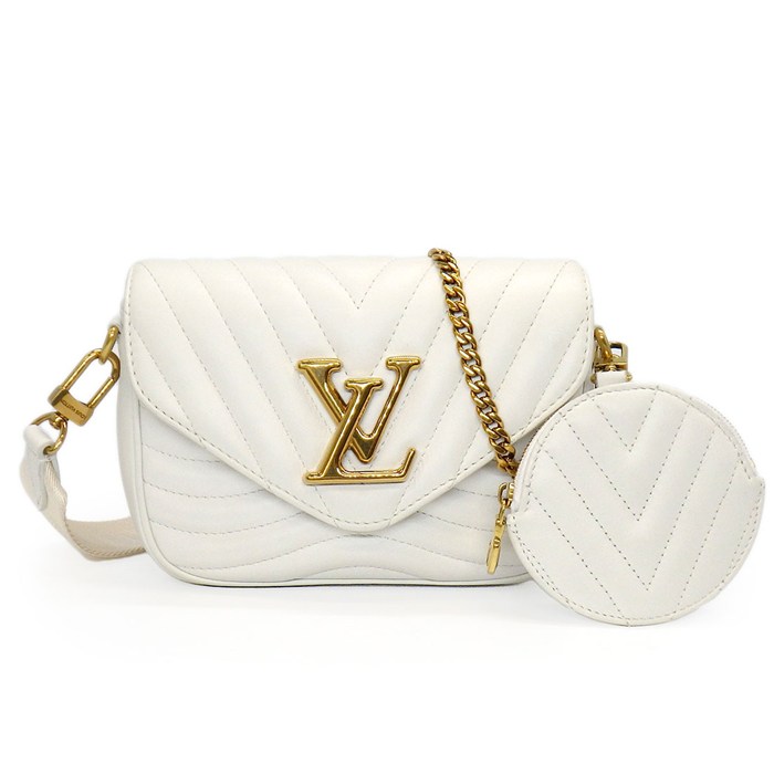 樂天商城 - 【15日限定★ポイント3倍】 ルイ・ヴィトン Louis Vuitton ショルダーバッグ ニューウェーブ ミュルティ ポシェット M56466 2020年製 ホワイトレザー 【中古】