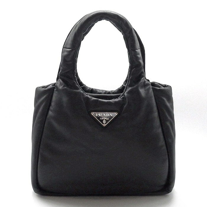 プラダ PRADA トートバッグ ソフト パテッド ナッパレザー 1BG412 2DYI V OVO F0002 NERO (ブラック系) レザー シルバー金具 【中古】
