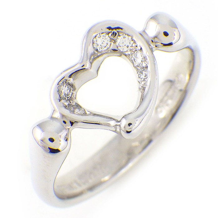 【最大10888円OFF初売りクーポン】 ティファニー Tiffany & Co. リング オープンハート ダイヤモンド PT950 10.5号 【中古】