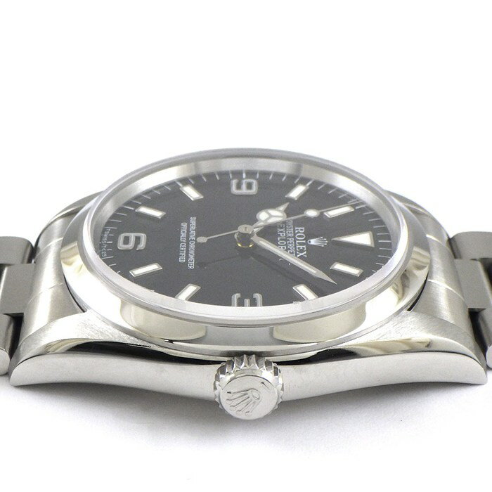 ロレックス Rolex 腕時計 エクスプローラーI 14270 U番 1997年製 夜光インデックス 夜光針 ブラック文字盤 SS 自動巻き 【中古】