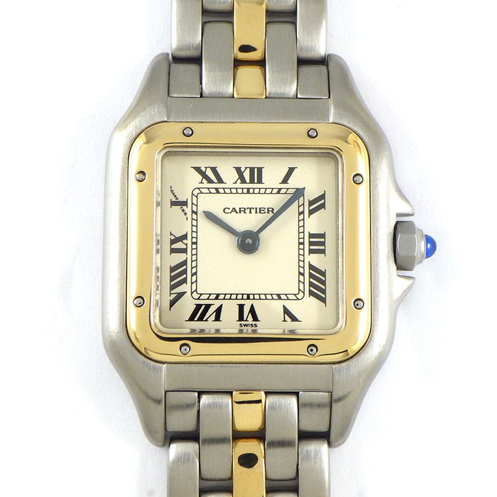 カルティエ Cartier 腕時計 パンテール SM 1ロウ W25029B5 スクエア アイボリー ...