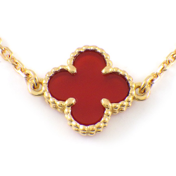 【レビュー1000件記念★対象品3％OFF&5日限定P3倍】 ヴァンクリーフ＆アーペル Van Cleef & Arpels ブレスレット スウィートアルハンブラ VCARN59K00 カーネリアン K18PG 【中古】