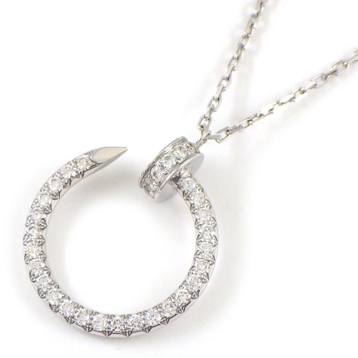 【最大3万円OFFクーポン配布中★15日限定P3倍】 カルティエ Cartier ネックレス ジュストアンクル B7224898 釘モチーフ パヴェ 36ポイント ダイヤモンド 計0.38ct K18WG 【中古】