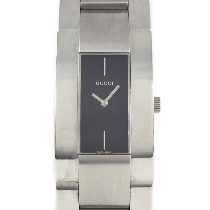 【最大3万円OFFクーポン配布中】 グッチ GUCCI 腕時計 4600M レクタンギュラー ブラック文字盤 SS クオーツアナログ 【中古】