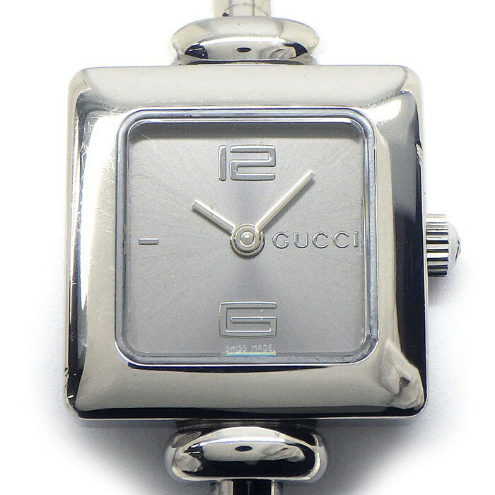 グッチ GUCCI 腕時計 バングルウォッチ 1900L スクエア サンレイ グレー文字盤 SS クオーツアナログ 【中古】