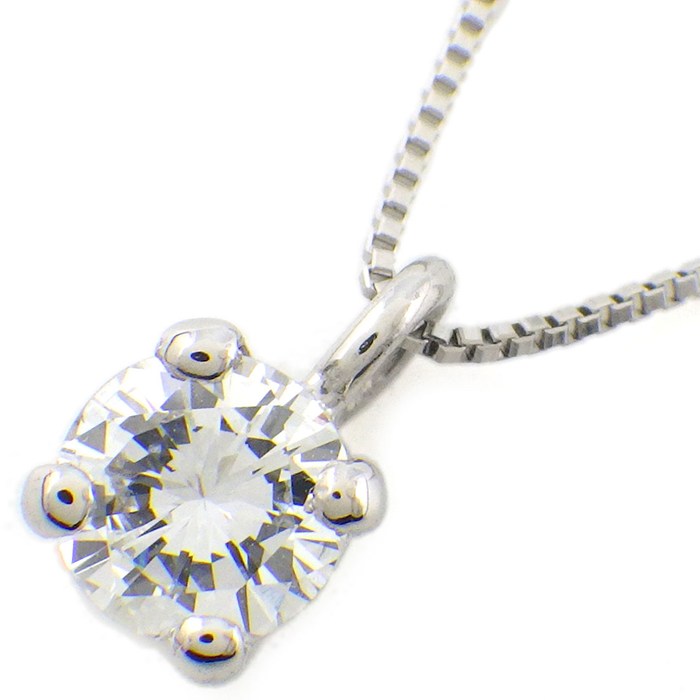 樂天商城 - 【ダイヤモンド】 ネックレス ソリティア 1ポイント ラウンドブリリアントカット ダイヤモンド 0.352ct(G/VS1/GD) PT900 PT850 【中古】