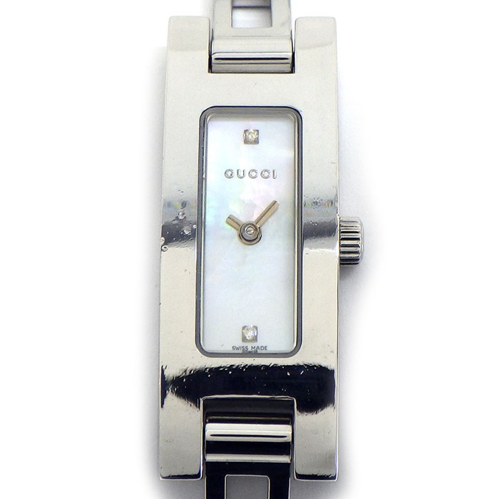 GUCCI レディース腕時計 3900Lダイヤモンド装飾 ホワイト 極美品 3900L GUCCI グッチ 時計 2Pダイヤ ホワイトシェル｜Yahoo