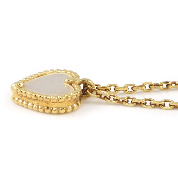 【レビュー1000件記念★対象品3％OFF】 ヴァンクリーフ＆アーペル Van Cleef & Arpels ネックレス スウィートアルハンブラ ハート ホワイト シェル K18YG 【中古】