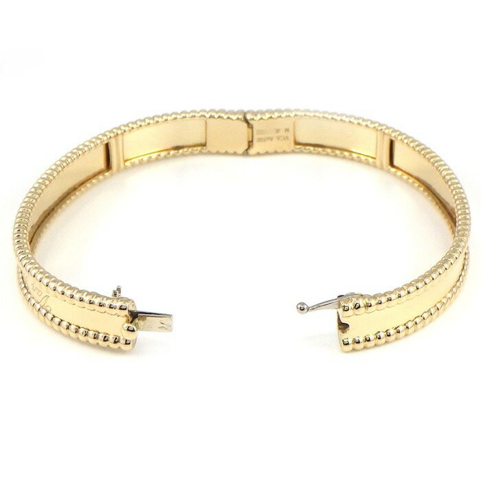 【レビュー1000件記念★対象品3％OFF】 ヴァンクリーフ＆アーペル Van Cleef & Arpels バングル ペルレ シニアチュール ミディアム VCARP3K600 K18YG / #M 【中古】