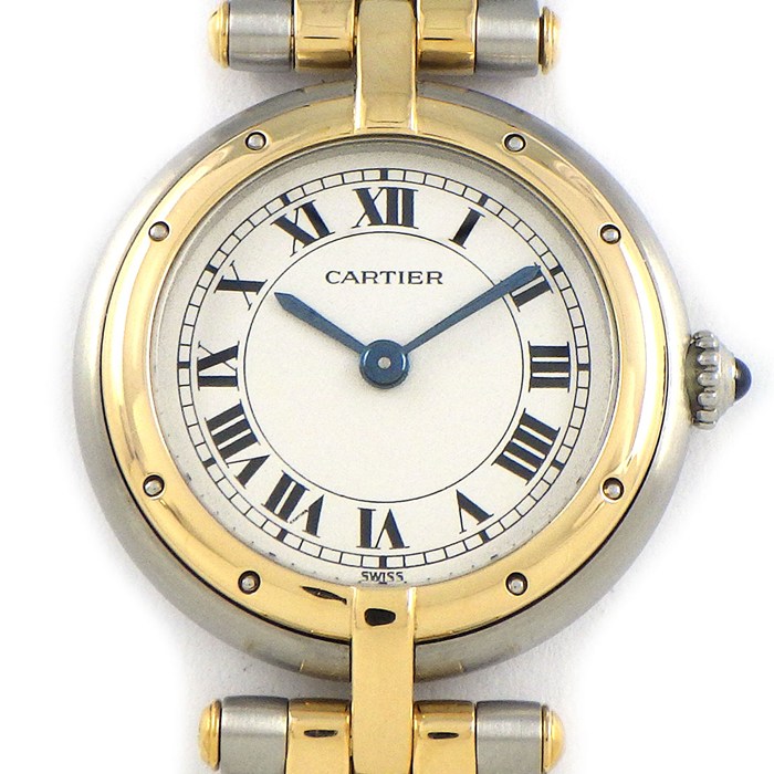 【最大3万円OFFクーポン配布中】 カルティエ Cartier 腕時計 パンテールヴァンドームSM 84084242 166920 アイボリー文字盤 ローマンインデックス K18YG SS クオーツアナログ 【中古】