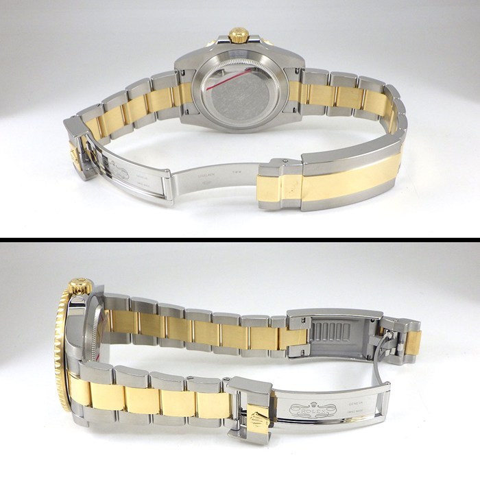 ロレックス Rolex 腕時計 サブマリーナー デイト 116613LB ルーレット刻印 ランダムシリアル 回転ベゼル 夜光インデックス 夜光針 サンレイ ブルー文字盤 K18YG SS 自動巻き 【中古】