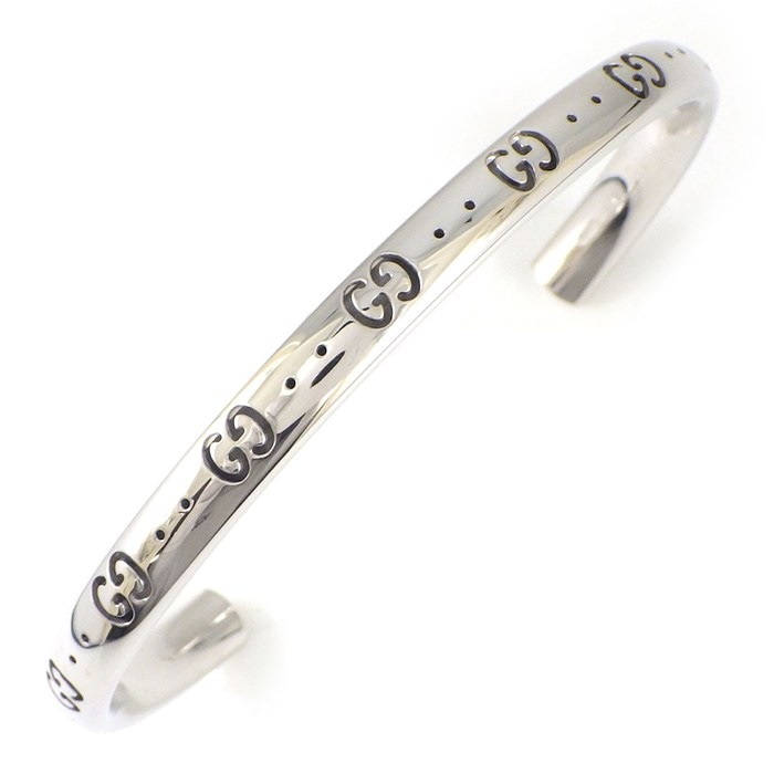 【最大3万円OFFクーポン配布中★15日限定P3倍】 グッチ GUCCI バングル アイコン GG ロゴ K18WG / #16 【中古】