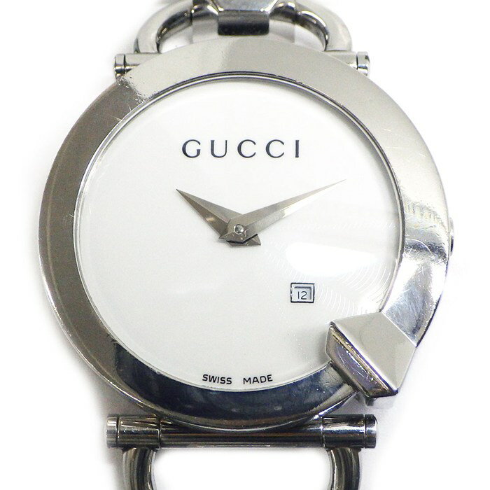グッチ GUCCI 腕時計 キオド 122.5 ホワイトギョーシェ文字盤 SS クオーツアナログ 【中古】